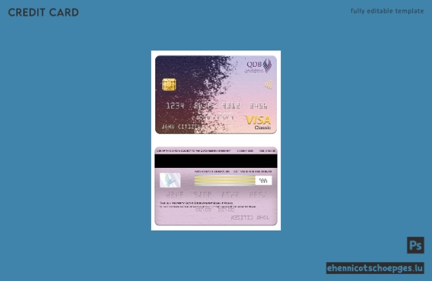 Beispielvorschau der Visa Classic Card der Qatar Development Bank